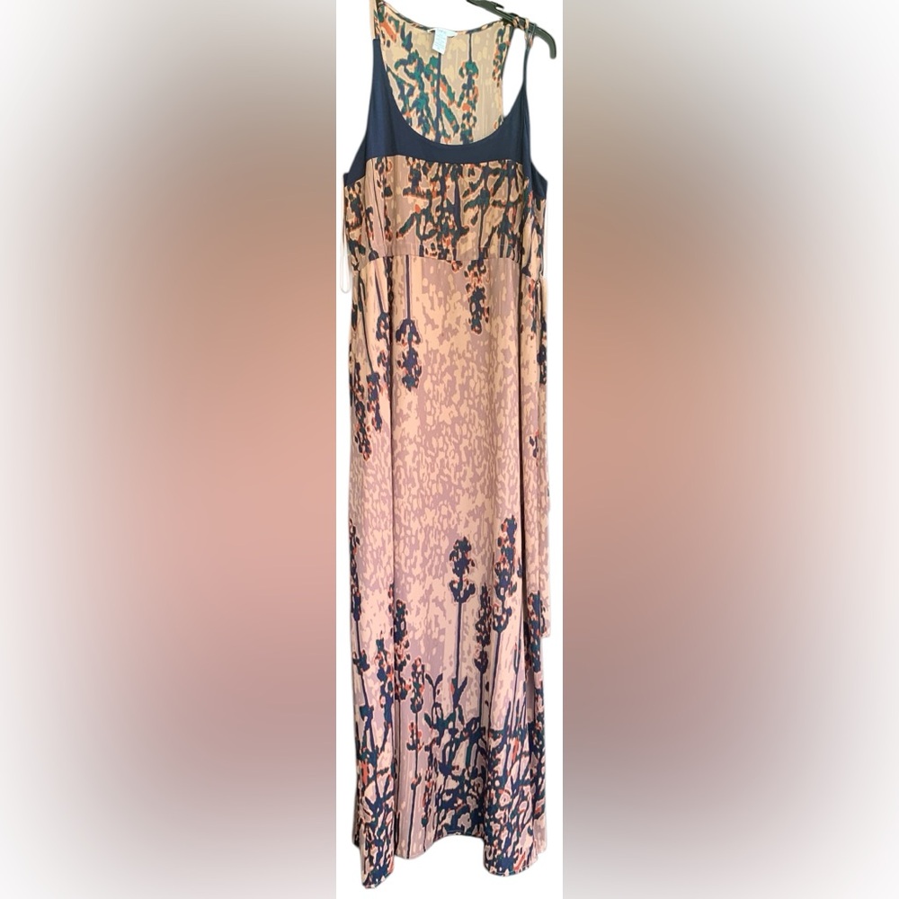 bar III maxi dress w abstract botanical print size extra large